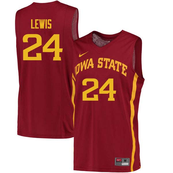 Men #24 Terrence Lewis Iowa State Cyclones College Basketball Jerseys Sale-Cardinal
